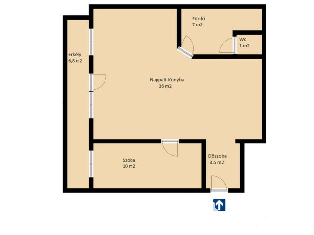 Tágas 2 szobás az I. emeleten garázs lehetőséggel