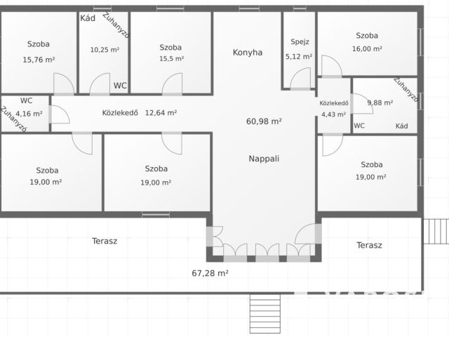 Új építésű nagy családi ház tágas telekkel
