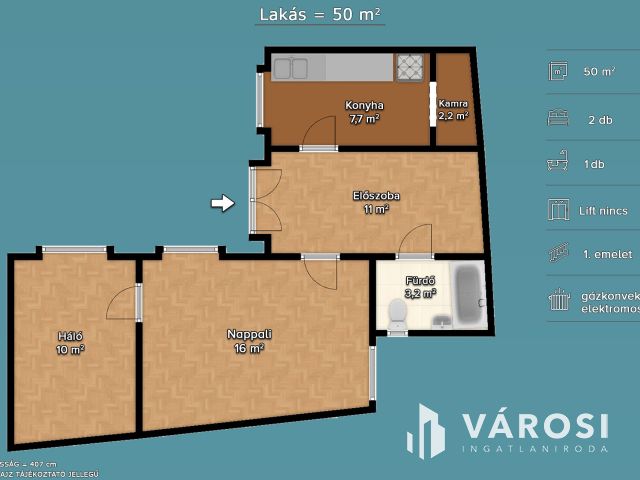 Kiadó 2 szobás lakás a Ferenc körúton