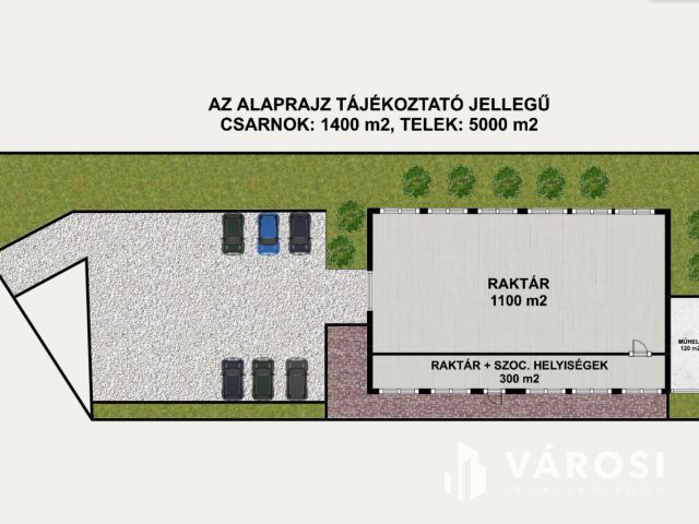 1400 m2-es raktár csarnok remek lokációval eladó